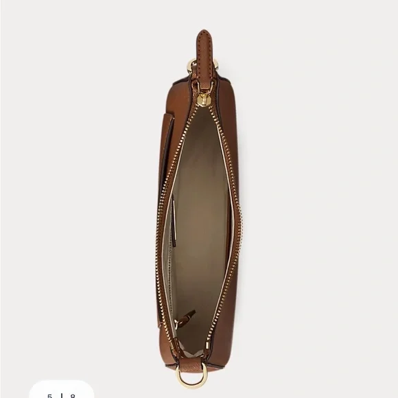 NWT Lauren Ralph Lauren Crosshatch Leather Medium Danni Bag. - Picture 4 of 11